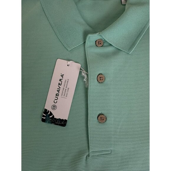 Cubavera Solid Textured Polo Moisture Wicking Cascade Polo Mens Sz L New - Picture 5 of 15